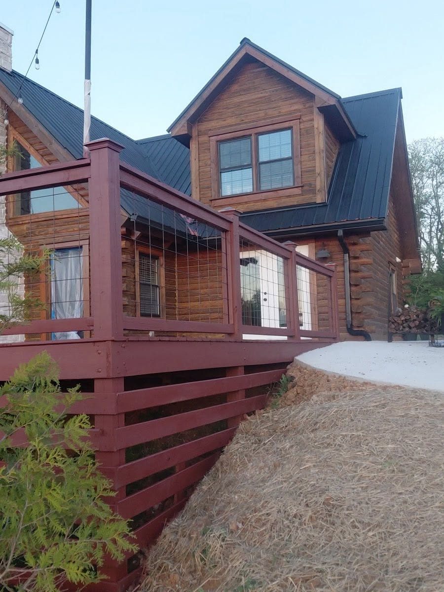 Deck and railing exterior stain job
